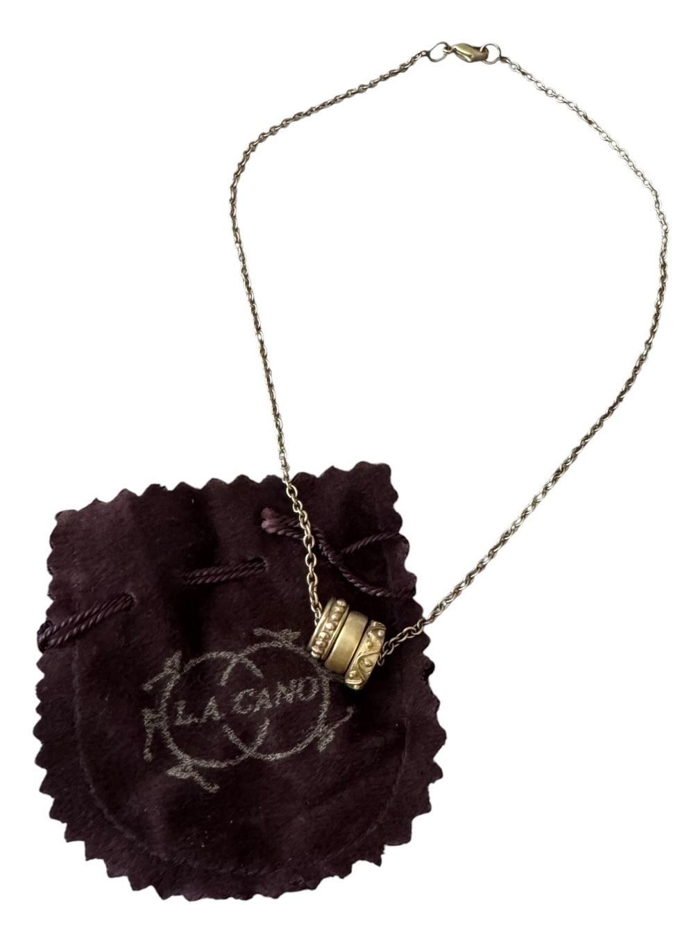 L.A Cano 24K Gold Plated Necklace Interlocking Circle Rings